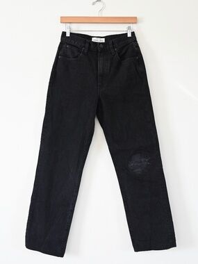 SLVRLAKE London Black High Rise Straight Leg Jeans Size 27